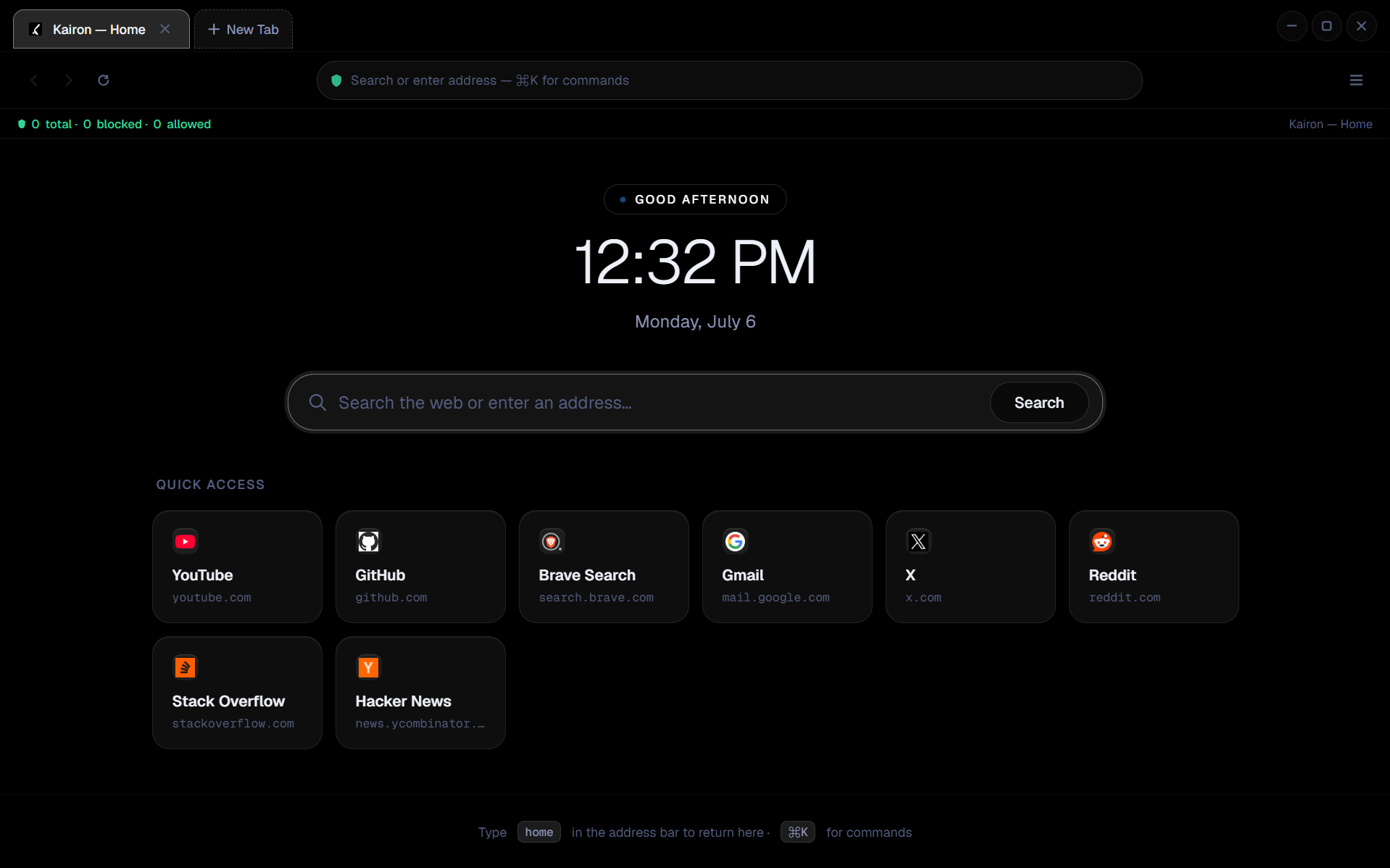 Kairon Browser Interface